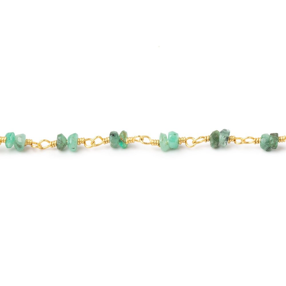 3mm Emerald Faceted Rondelle Duo on Vermeil Chain (ONLINE ORDER ONLY)