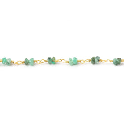 3mm Emerald Faceted Rondelle Duo on Vermeil Chain (ONLINE ORDER ONLY)