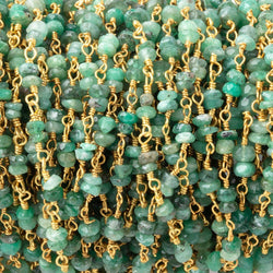 3mm Emerald Faceted Rondelle Duo on Vermeil Chain (ONLINE ORDER ONLY)