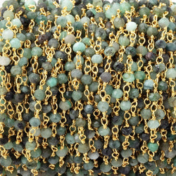 3mm Emerald Faceted Rondelles on Gold Plated Chain (ONLINE ORDER ONLY)