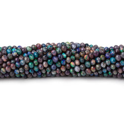 3mm Ethiopian Black Opal Micro Faceted Rondelle Beads 12.25 inch 130 pieces AA (ONLINE ORDER ONLY)