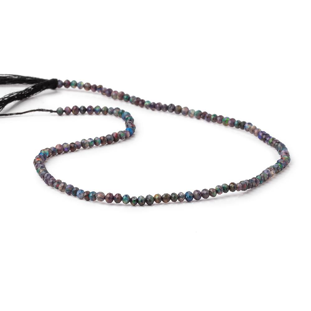 3mm Ethiopian Black Opal Micro Faceted Rondelle Beads 12.25 inch 130 pieces AA (ONLINE ORDER ONLY)