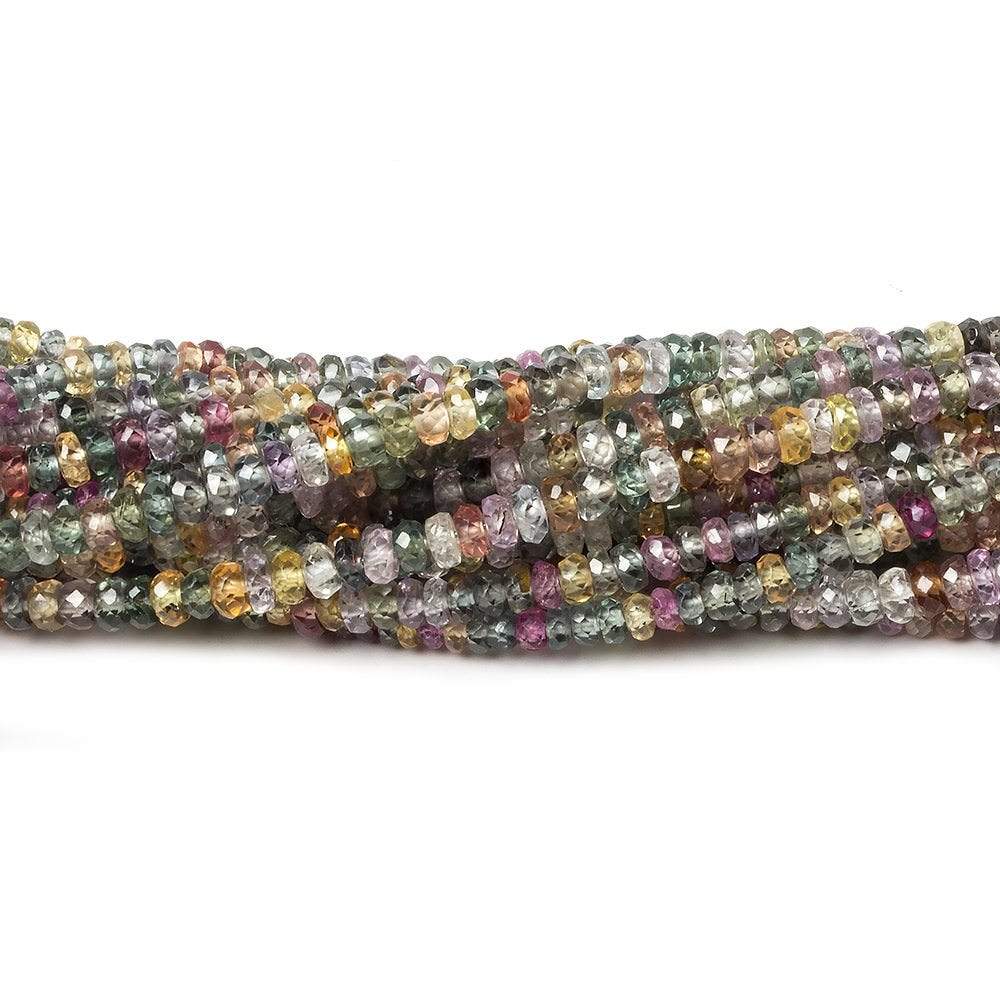 3mm Fancy Sapphire faceted rondelles 15 inch 251 beads AA Grade (ONLINE ORDER ONLY)