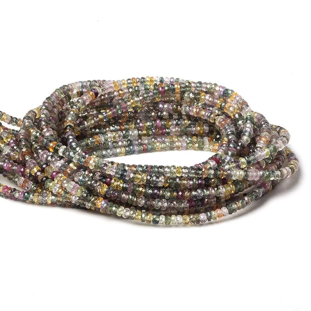 3mm Fancy Sapphire faceted rondelles 15 inch 251 beads AA Grade (ONLINE ORDER ONLY)