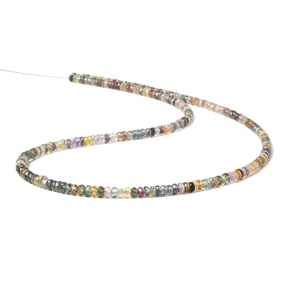 3mm Fancy Sapphire faceted rondelles 15 inch 251 beads AA Grade (ONLINE ORDER ONLY)