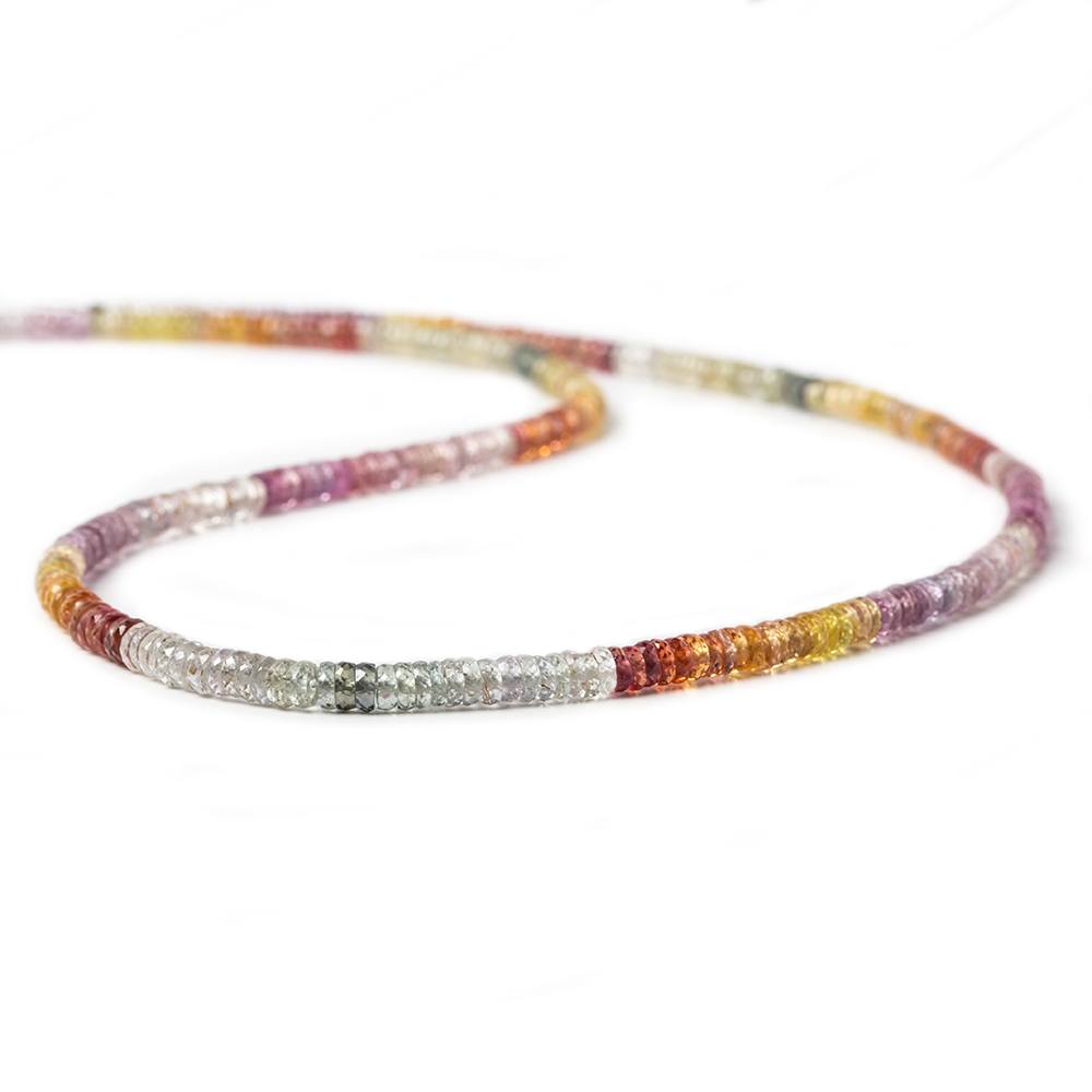 3mm Fancy Sapphire micro-faceted rondelle beads 16 inch 328 pcs AAA Grade (ONLINE ORDER ONLY)