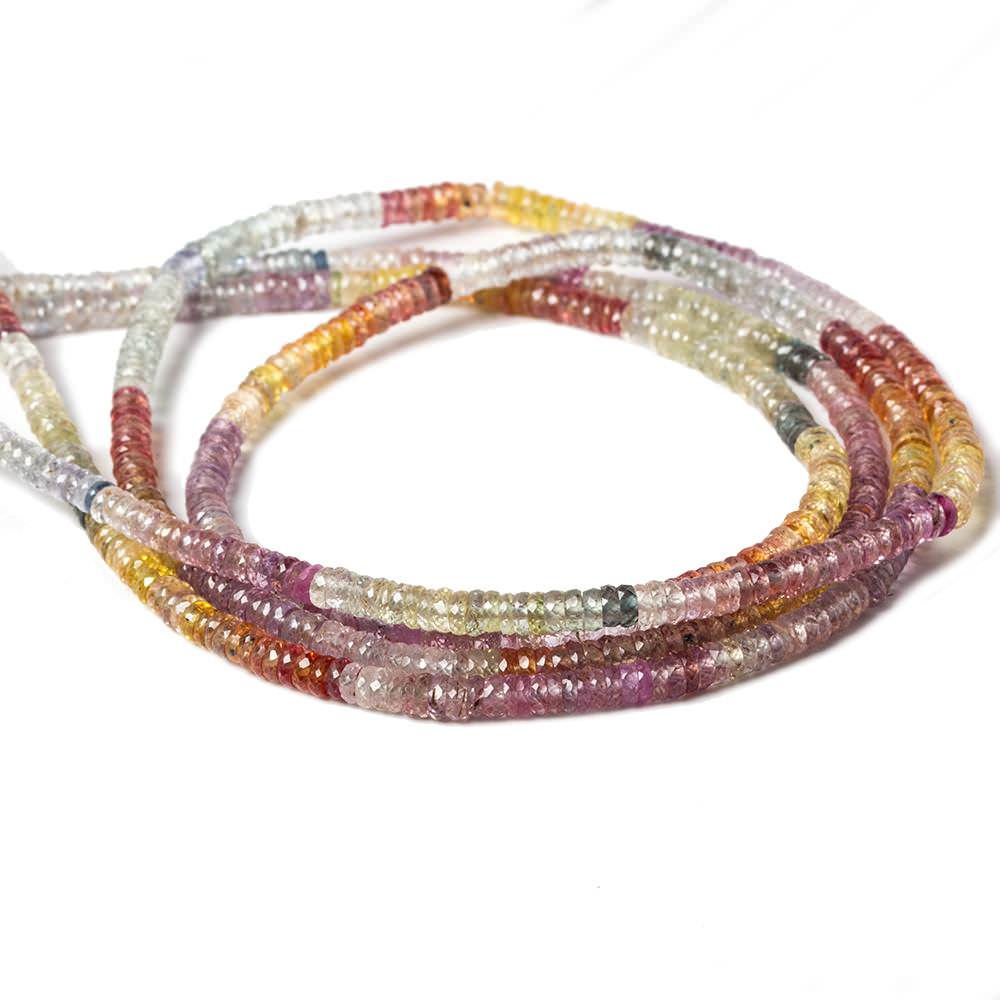 3mm Fancy Sapphire micro-faceted rondelle beads 16 inch 328 pcs AAA Grade (ONLINE ORDER ONLY)