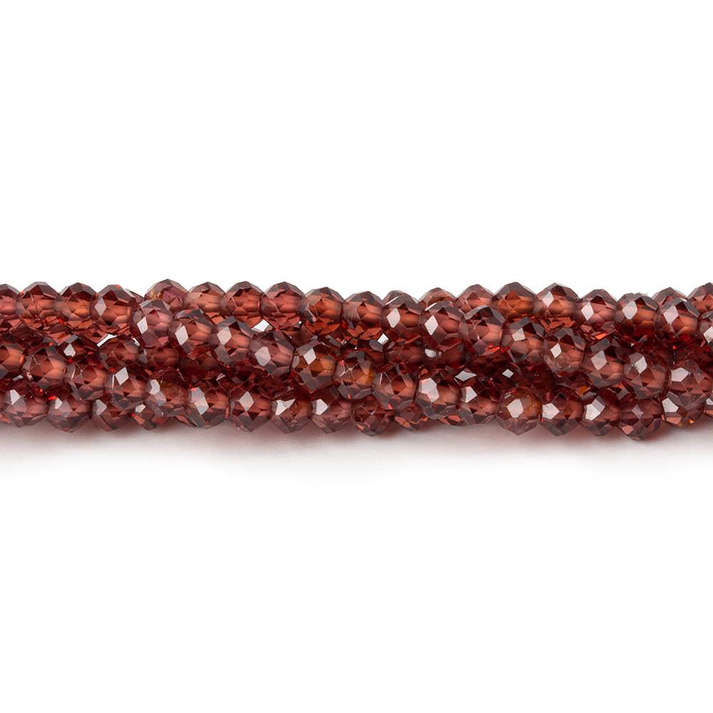 3mm Garnet micro faceted rondelle beads 18 inch 180 pieces AAA (ONLINE ORDER ONLY)