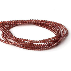 3mm Garnet micro faceted rondelle beads 18 inch 180 pieces AAA (ONLINE ORDER ONLY)