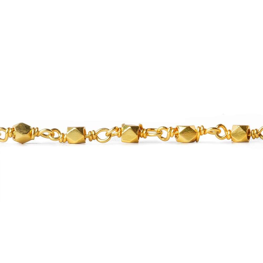 3mm Gold plated hand polished Faceted Nugget Chain by the foot 34 pcs (ONLINE ORDER ONLY)
