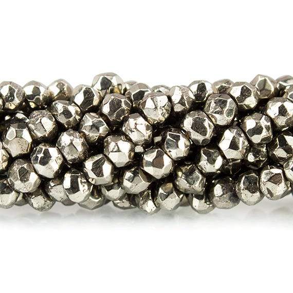 3mm Gold plated Pyrite Faceted Rondelle Beads 12.5 inches 120 pieces (ONLINE ORDER ONLY)