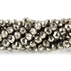 3mm Gold plated Pyrite Faceted Rondelle Beads 12.5 inches 120 pieces (ONLINE ORDER ONLY)
