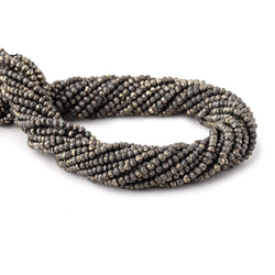 3mm Golden Pyrite Faceted Rondelle Beads 13 inch 154 pieces (ONLINE ORDER ONLY)