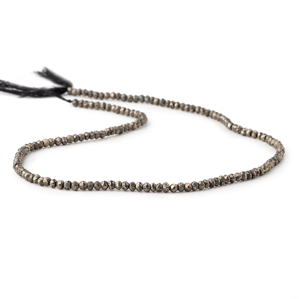 3mm Golden Pyrite Faceted Rondelle Beads 13 inch 154 pieces (ONLINE ORDER ONLY)