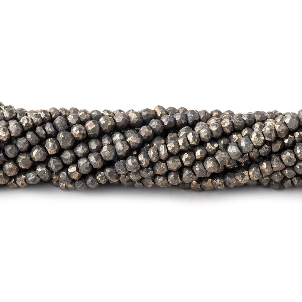 3mm Golden Pyrite Faceted Rondelle Beads 13 inch 154 pieces (ONLINE ORDER ONLY)
