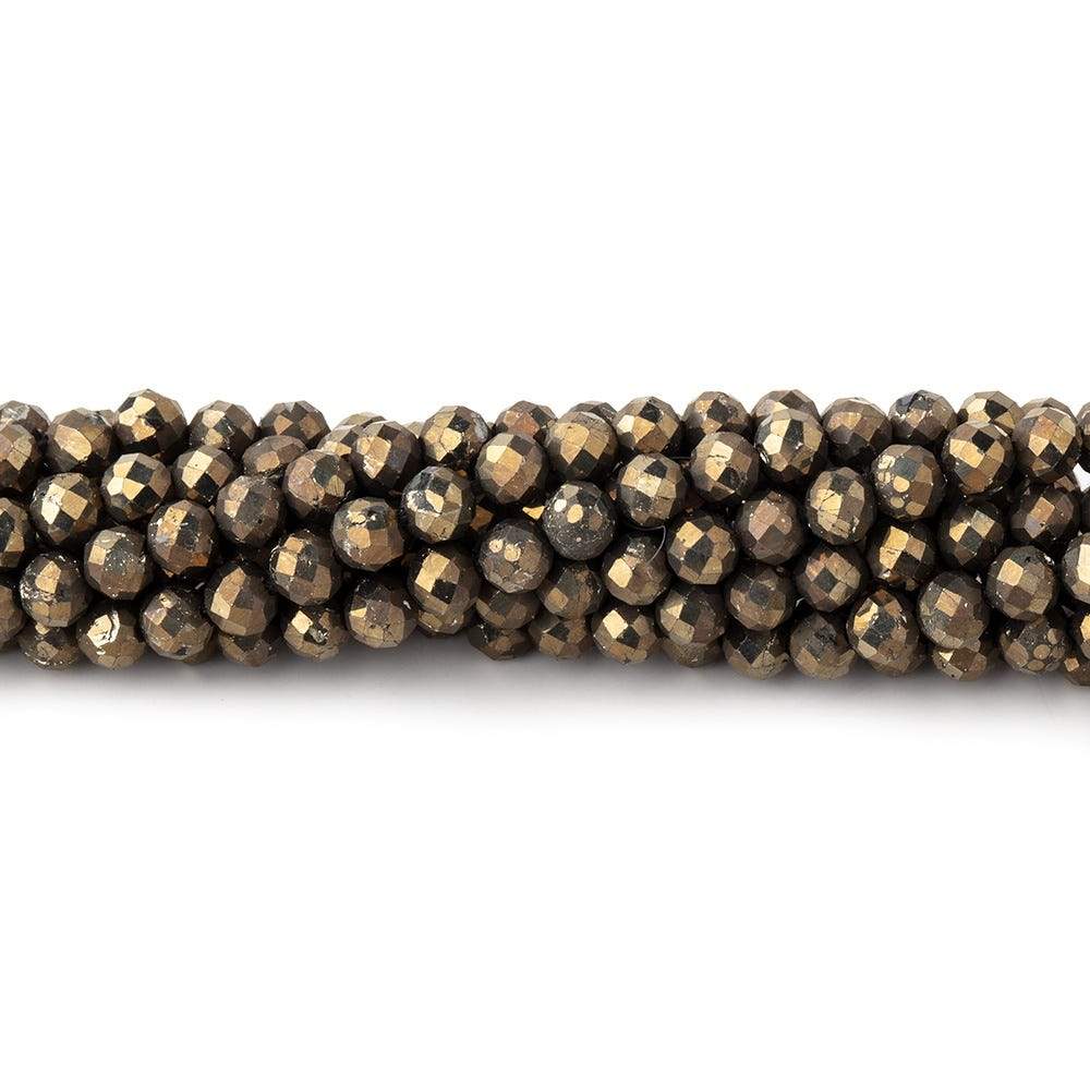 3mm Golden Pyrite micro faceted rounds 13 inch 105 pieces AAA (ONLINE ORDER ONLY)