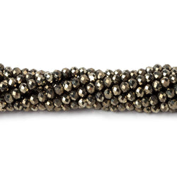 3mm Golden Pyrite microfaceted rondelle beads 13 inch 134 pieces (ONLINE ORDER ONLY)