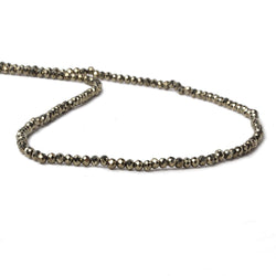 3mm Golden Pyrite microfaceted rondelle beads 14 inch 150 pieces (ONLINE ORDER ONLY)