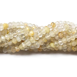 3mm Golden Rutilated Quartz Faceted Rondelle Beads 13.5 inch 132 pieces (ONLINE ORDER ONLY)