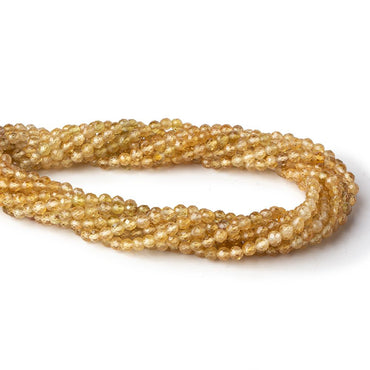 3mm Golden Tourmaline micro faceted rounds 13 inch 102 pieces  AAA (ONLINE ORDER ONLY)