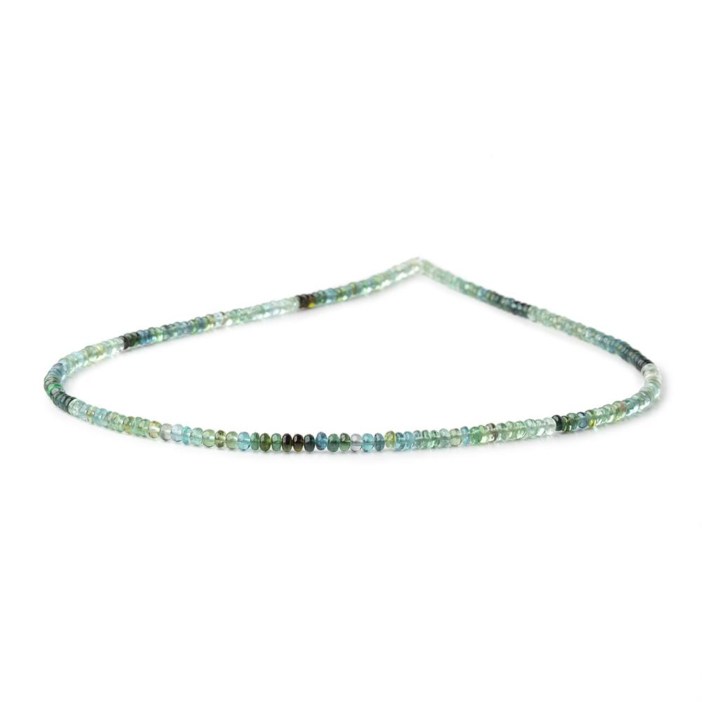 3mm Green & Indicolite Afghani Tourmaline Plain Rondelles 16 inch 215 Beads (ONLINE ORDER ONLY)