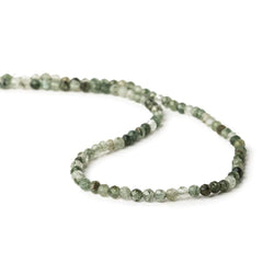 3mm Green Tourmalinated Quartz microfaceted round beads 13 inch 110 pieces (ONLINE ORDER ONLY)