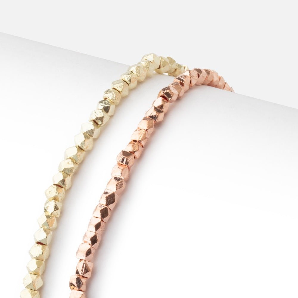 3mm Hand Cut Faceted Nugget Beads 8 inch 70 pieces (ONLINE ORDER ONLY)