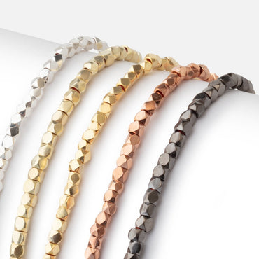 3mm Hand Polished Faceted Nugget Beads 8 inch 72 pieces (ONLINE ORDER ONLY)