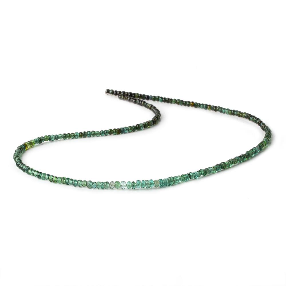 3mm Indicolite Blue & Chrome Green Tourmaline faceted rondelles 18 inch 210 pieces AA (ONLINE ORDER ONLY)