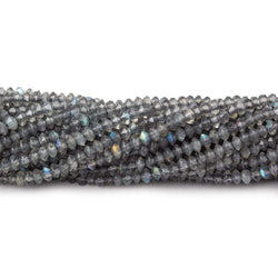 3mm Labradorite micro faceted disc rondelle beads 12.5 inch 155 pieces AAA (ONLINE ORDER ONLY)