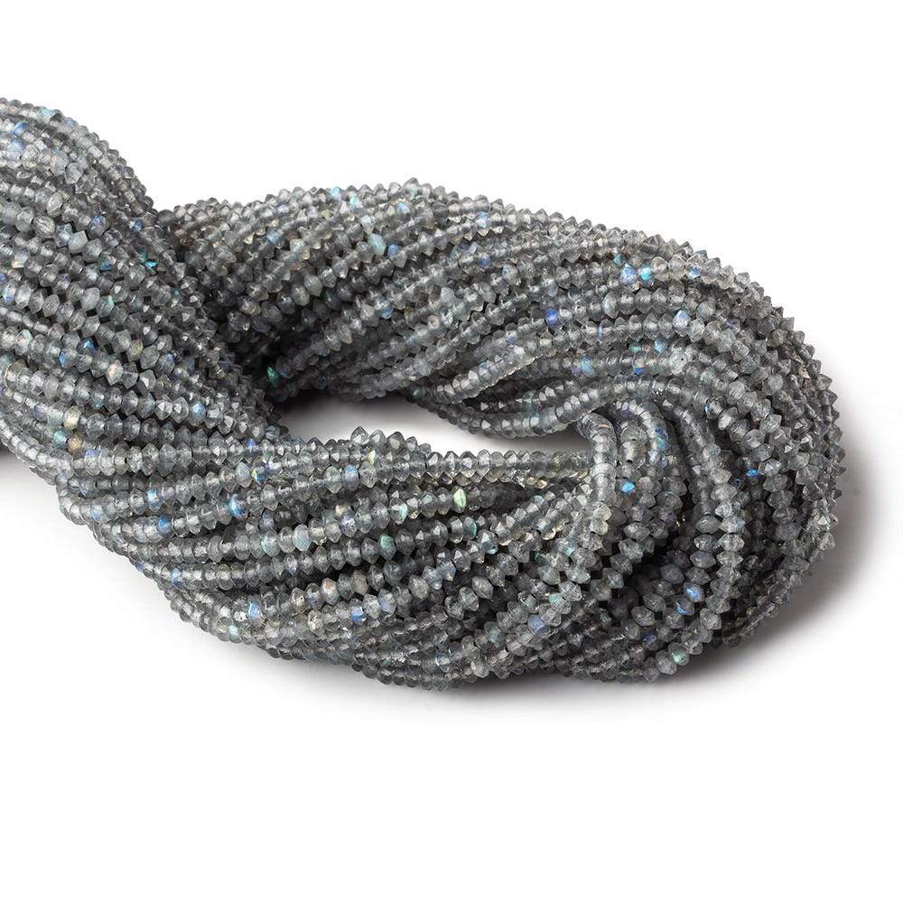 3mm Labradorite micro faceted disc rondelle beads 12.5 inch 155 pieces AAA (ONLINE ORDER ONLY)