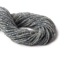 3mm Labradorite micro faceted disc rondelle beads 12.5 inch 155 pieces AAA (ONLINE ORDER ONLY)