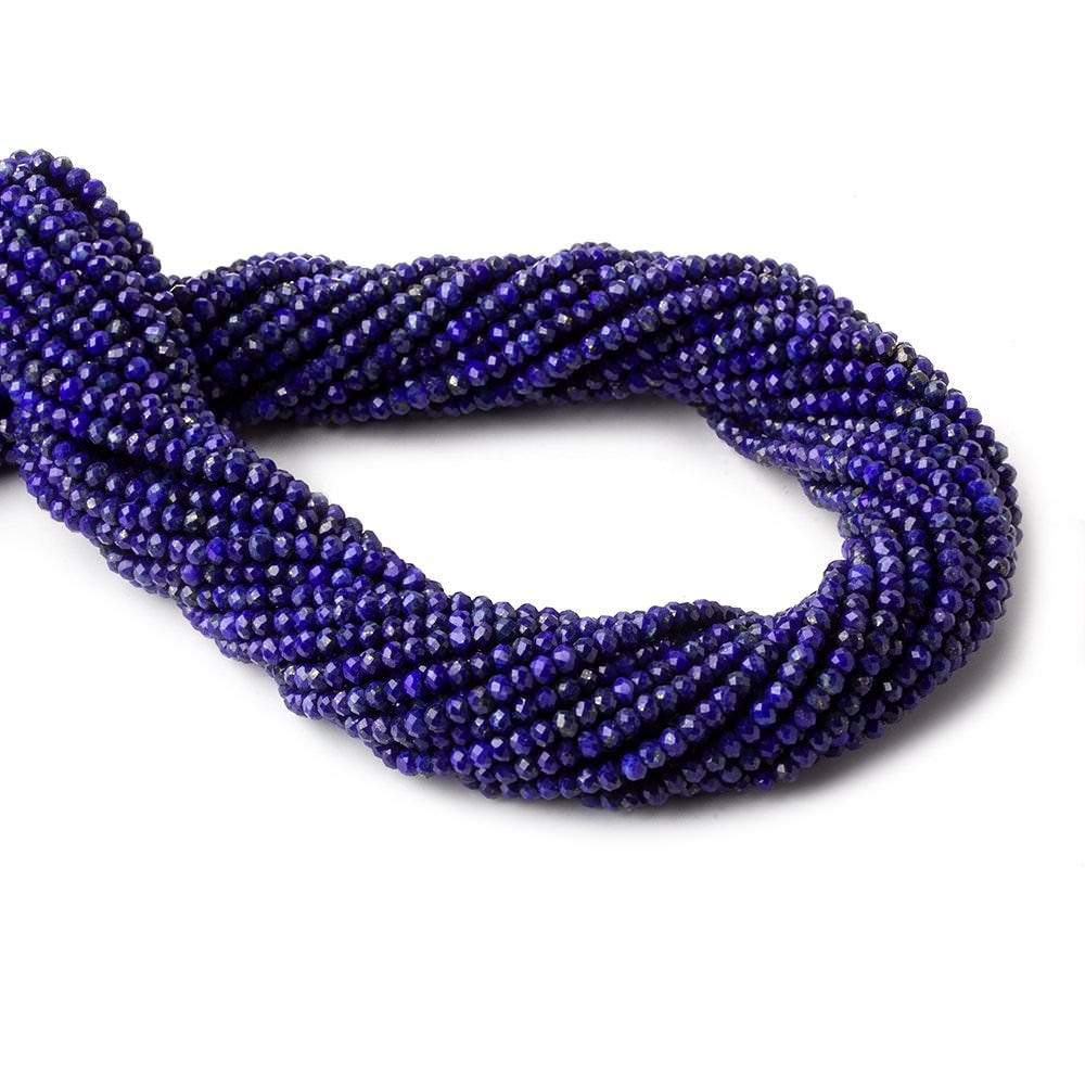 3mm Lapis Lazuli micro faceted rondelles 12.5 inch 145 beads (ONLINE ORDER ONLY)