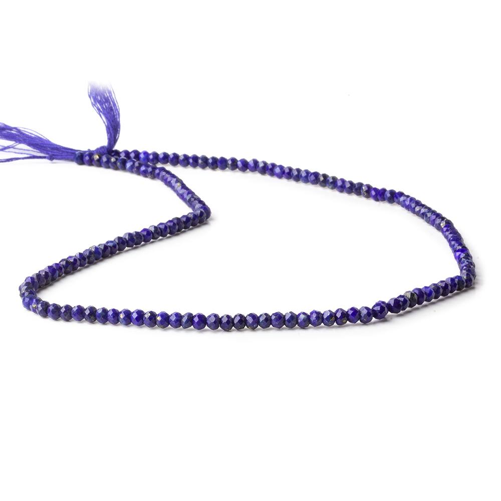 3mm Lapis Lazuli micro faceted rondelles 12.5 inch 145 beads (ONLINE ORDER ONLY)