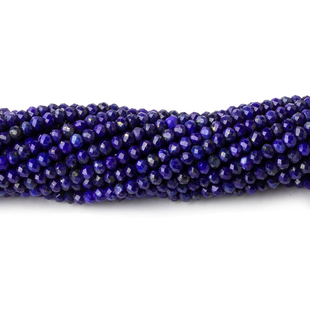 3mm Lapis Lazuli micro faceted rondelles 12.5 inch 145 beads (ONLINE ORDER ONLY)