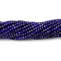 3mm Lapis Lazuli micro faceted rondelles 12.5 inch 145 beads (ONLINE ORDER ONLY)