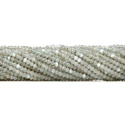3mm Light Mink Grey Moonstone microfaceted rondelle beads 13 inch 135 pieces (ONLINE ORDER ONLY)