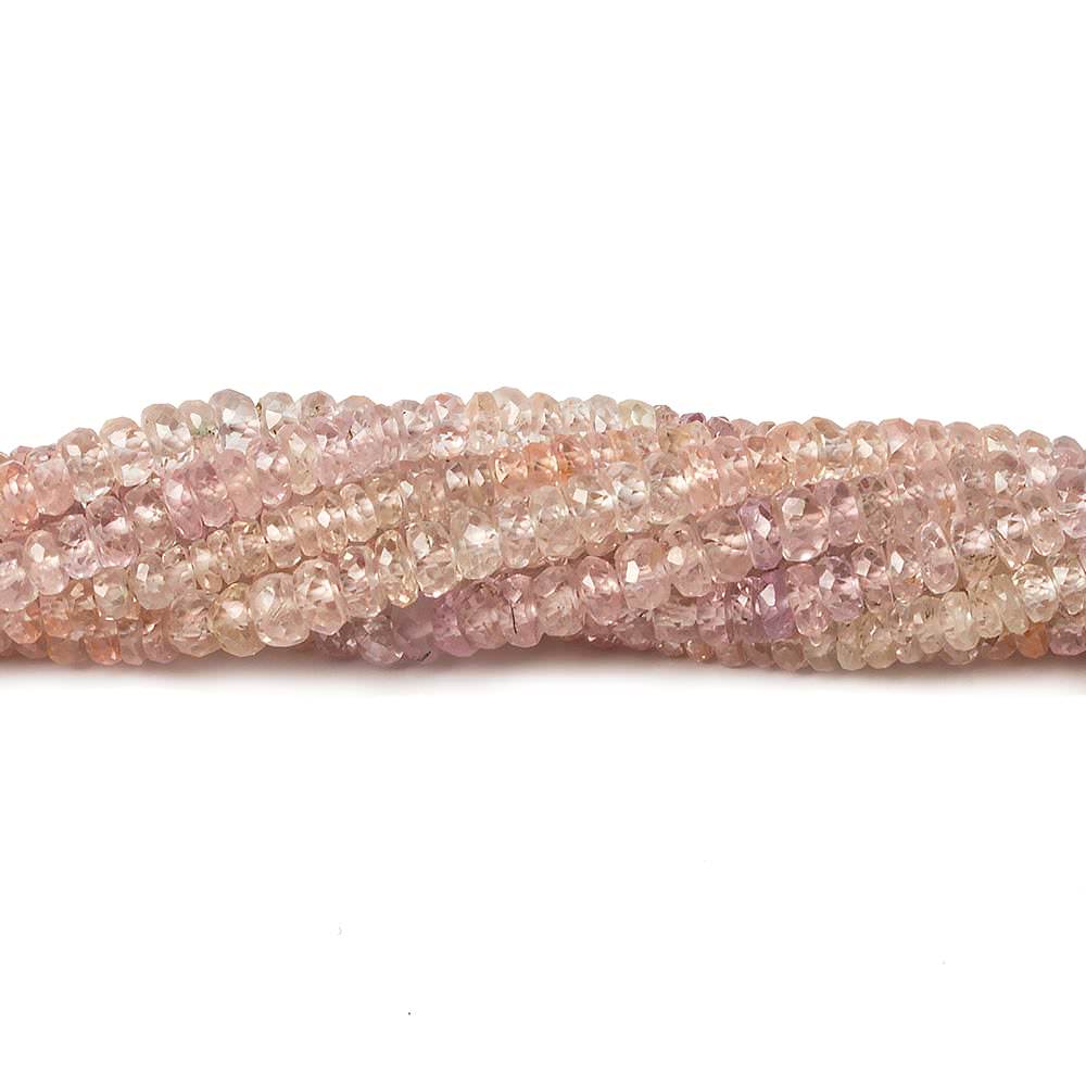 3mm Light Pink Sapphire Faceted Rondelle Beads 14 inch 180 pieces (ONLINE ORDER ONLY)
