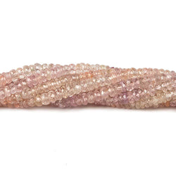 3mm Light Pink Sapphire Faceted Rondelle Beads 14 inch 180 pieces (ONLINE ORDER ONLY)