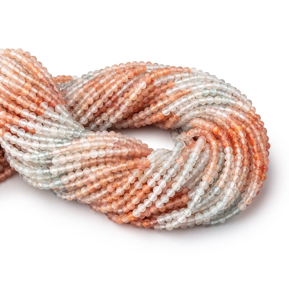 3mm Madagascar Sunstone Micro Faceted Round Beads 12.5 inch 110 pieces (ONLINE ORDER ONLY)