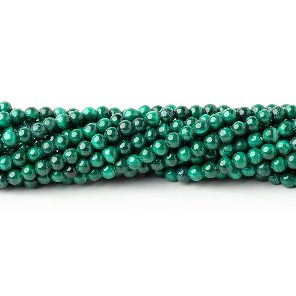 3mm Malachite Plain Round Beads 15.75 inch 130 pieces (ONLINE ORDER ONLY)