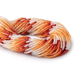 3mm Mexican Fire Opal Micro Faceted Rondelle Beads 12.5 inch 136 pieces (ONLINE ORDER ONLY)