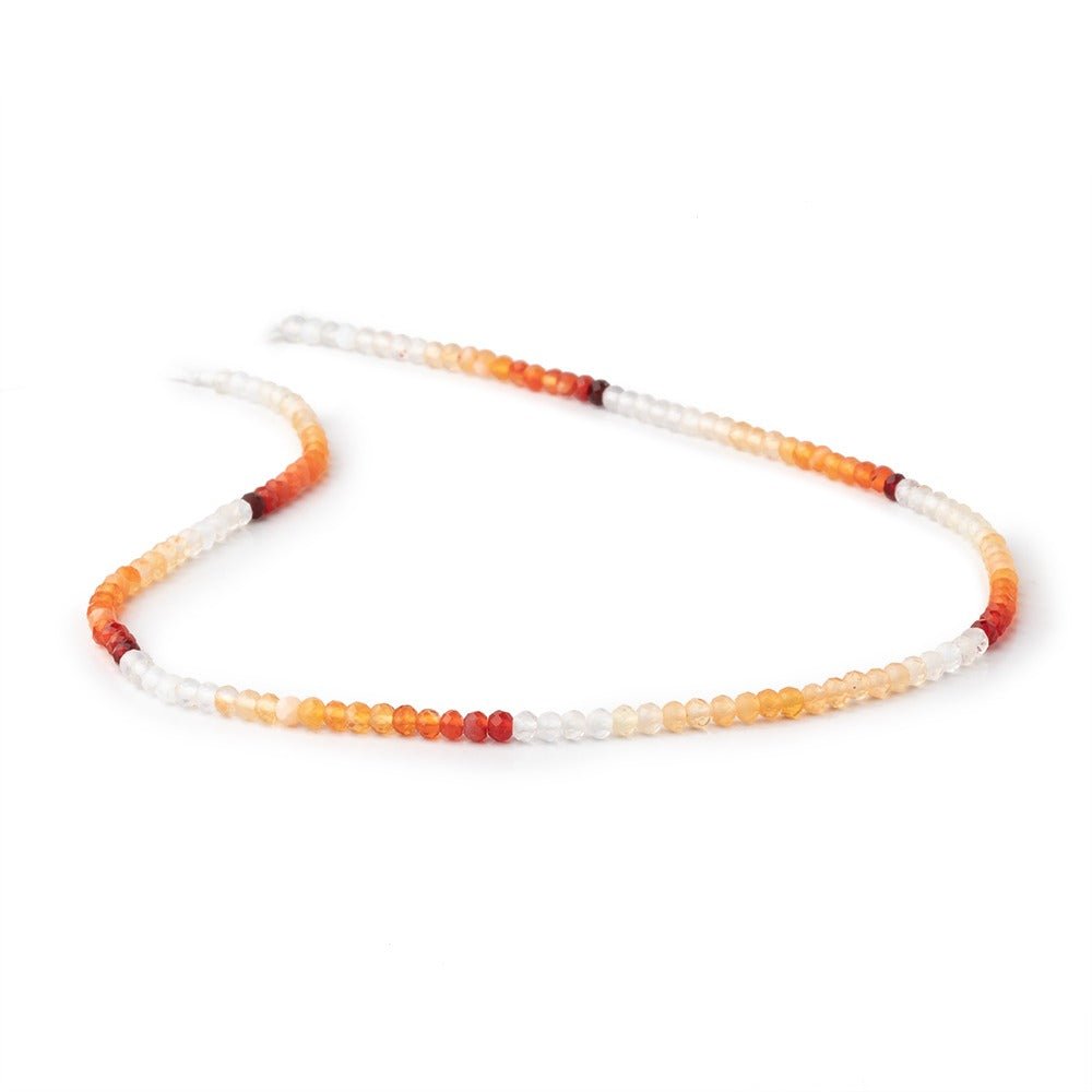 3mm Mexican Fire Opal Micro Faceted Rondelle Beads 12.5 inch 136 pieces (ONLINE ORDER ONLY)
