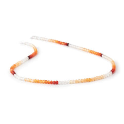 3mm Mexican Fire Opal Micro Faceted Rondelle Beads 12.5 inch 136 pieces (ONLINE ORDER ONLY)