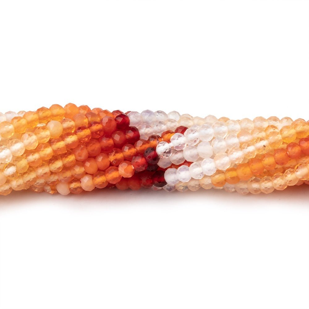 3mm Mexican Fire Opal Micro Faceted Rondelle Beads 12.5 inch 136 pieces (ONLINE ORDER ONLY)