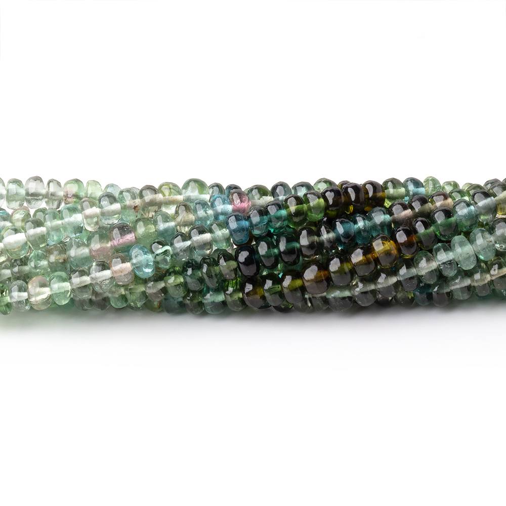 3mm Multi Color Afghani Tourmaline Plain Rondelles 16 inch 215 Beads (ONLINE ORDER ONLY)