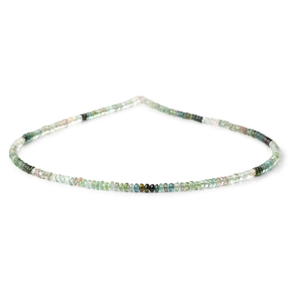 3mm Multi Color Afghani Tourmaline Plain Rondelles 16 inch 215 Beads (ONLINE ORDER ONLY)