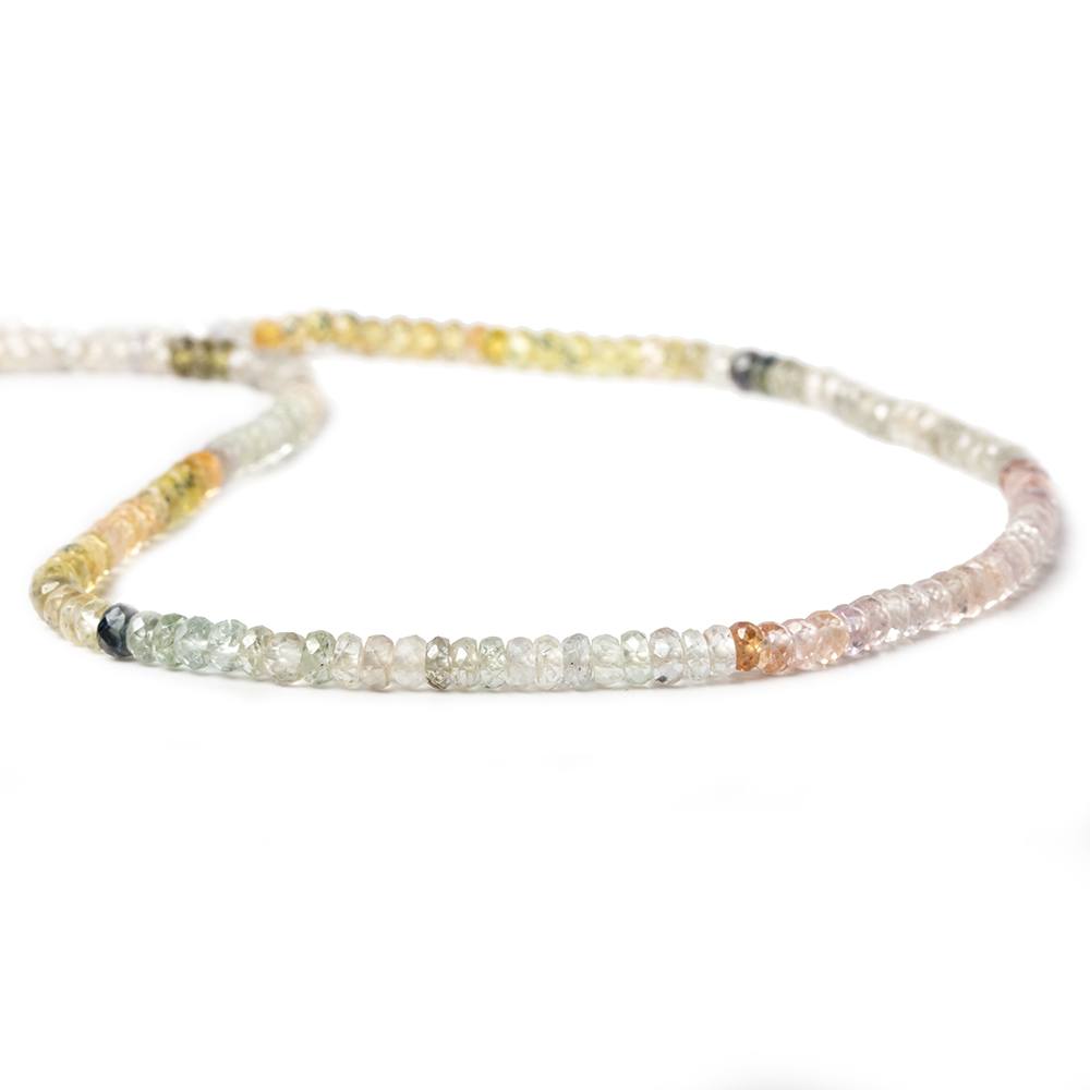 3mm Multi Color Fancy Sapphire Faceted Rondelle Beads 14.5 inch 180 pieces (ONLINE ORDER ONLY)