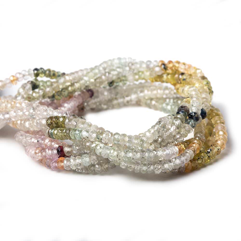 3mm Multi Color Fancy Sapphire Faceted Rondelle Beads 14.5 inch 180 pieces (ONLINE ORDER ONLY)
