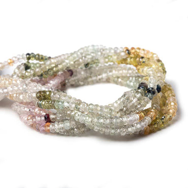 3mm Multi Color Fancy Sapphire Faceted Rondelle Beads 14.5 inch 180 pieces (ONLINE ORDER ONLY)
